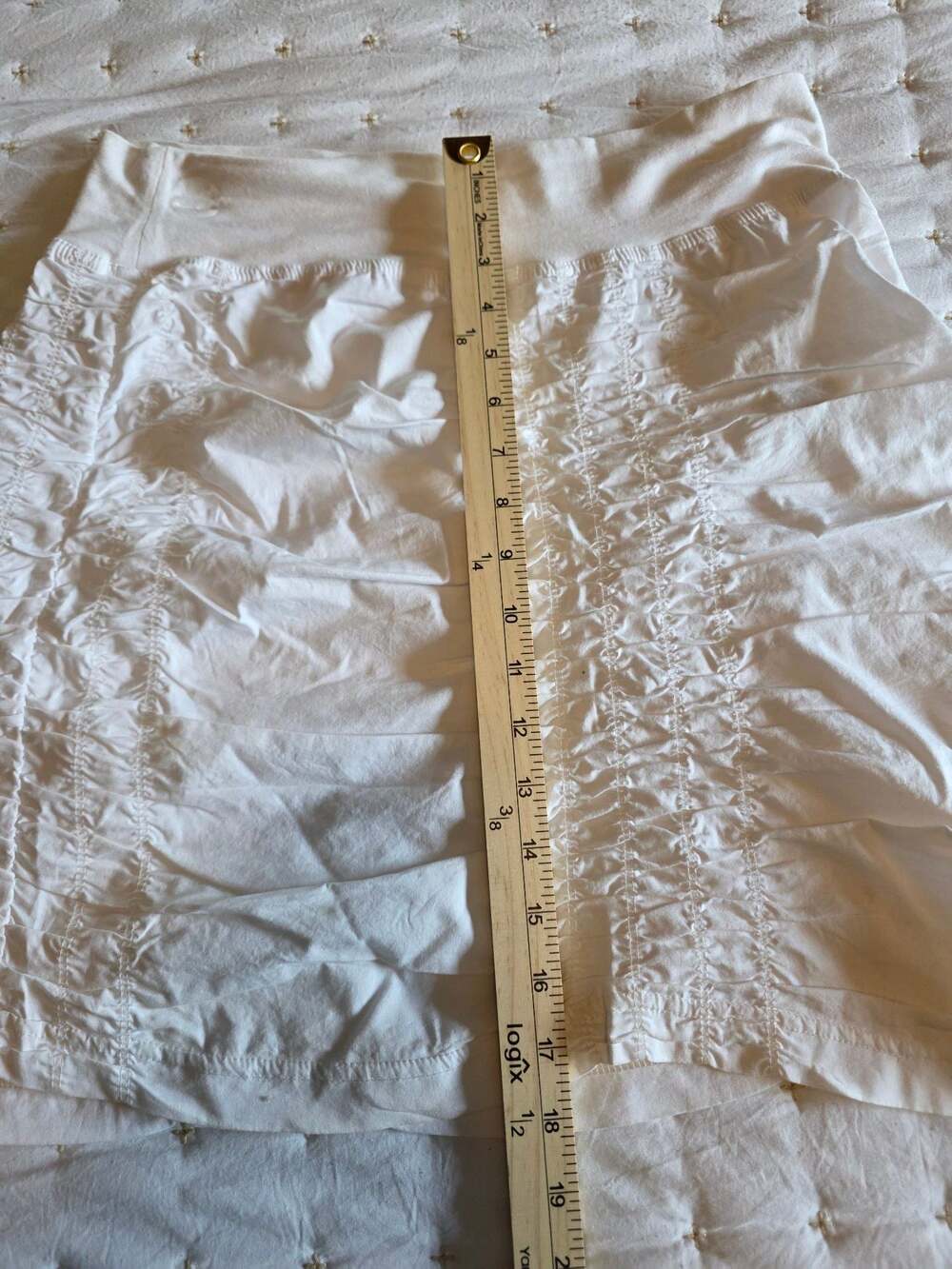 Wearables Women's White Ruched Cotton Mini Skirt Size Small - Picture 4 of 5